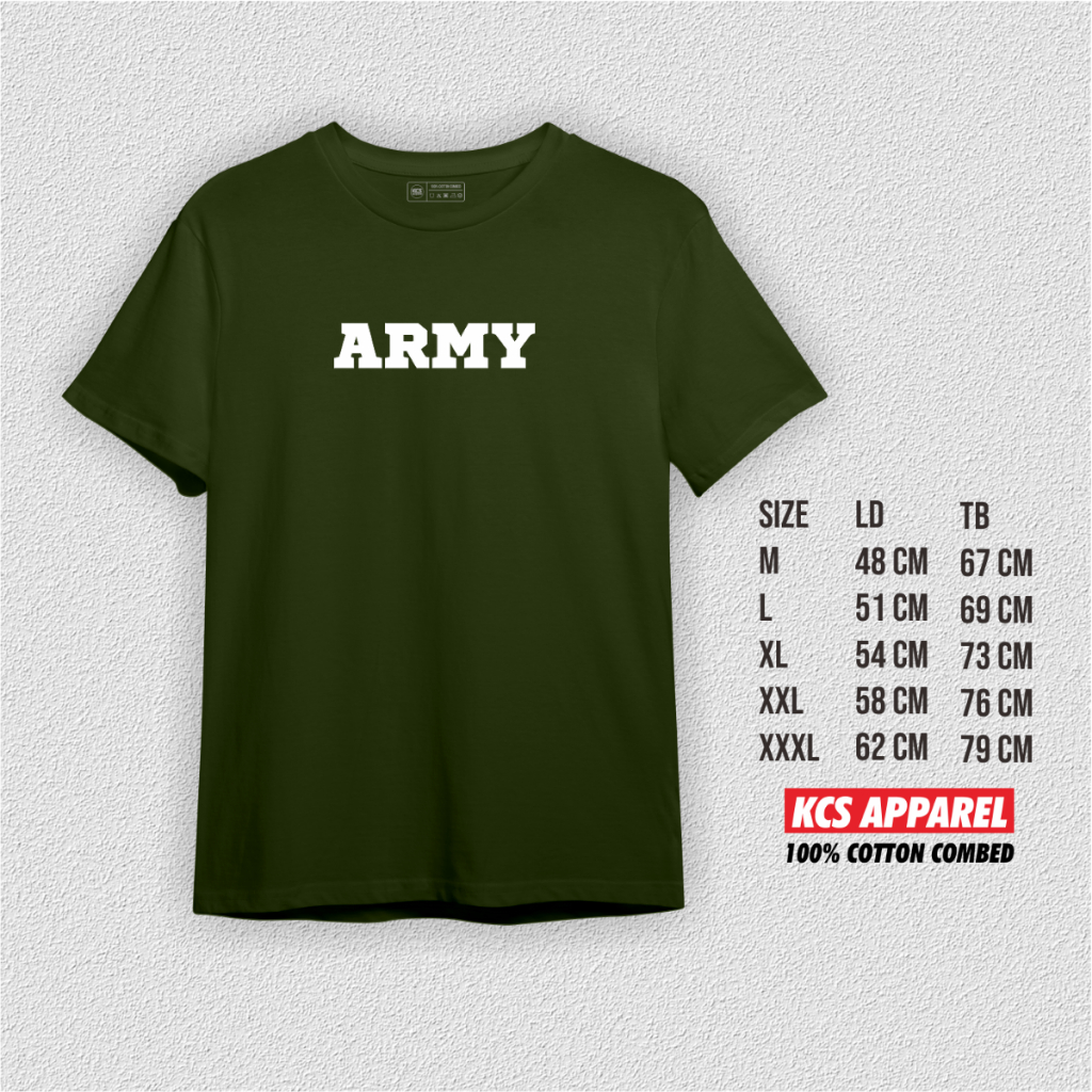 kaos us army polos warna hijau army premium cotton combed kcs apparel