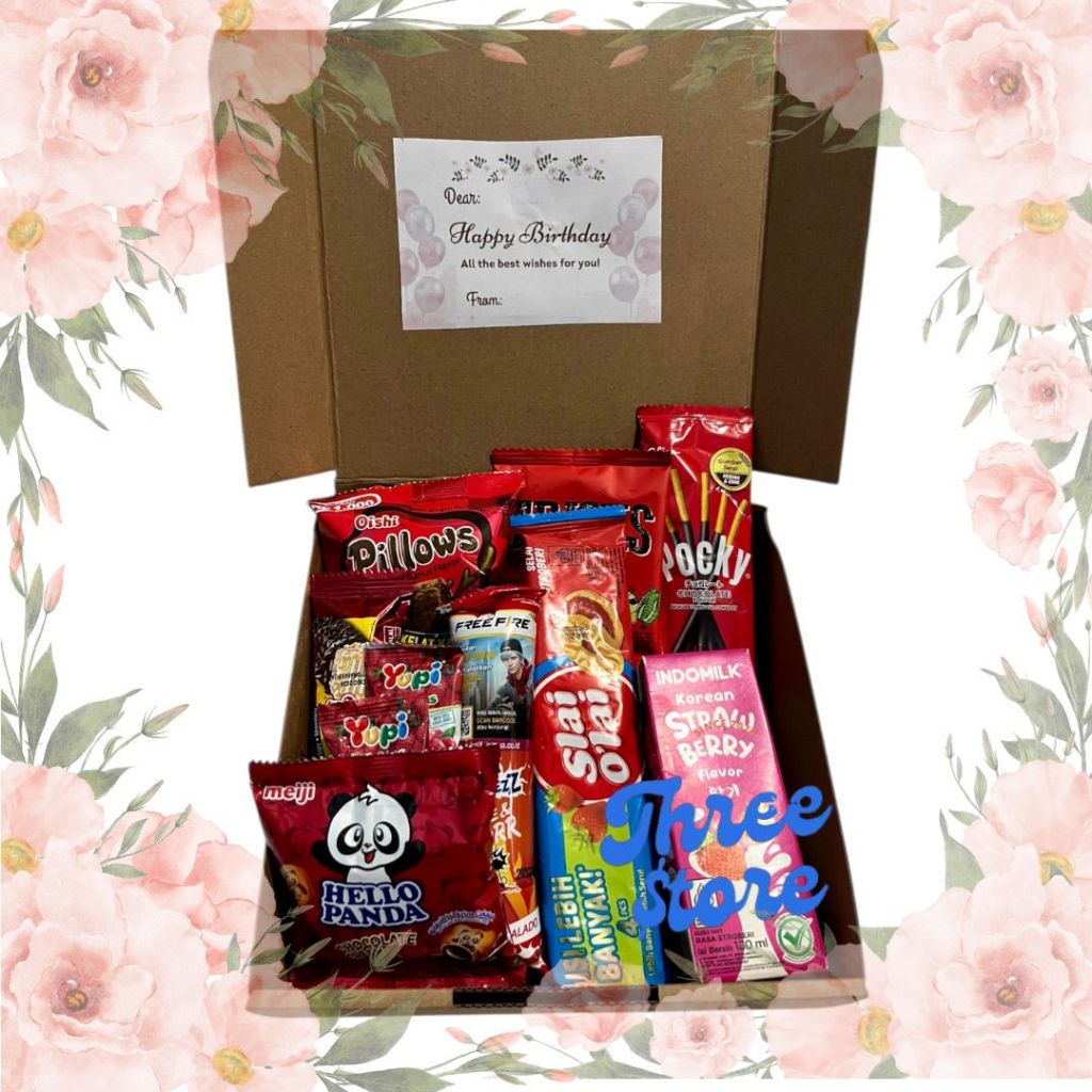 

Hampers Snack Gift Box Ulang Tahun Hadiah Wisuda - Aneka Warna Lucu & Unik