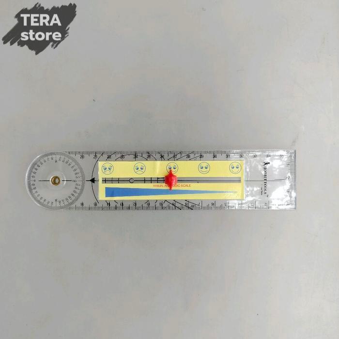 

goniometer dengan VAS visual analog scale alat fisioterapi goniometer dengan penggaris skala nyeri