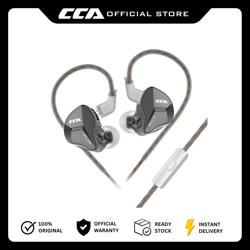 CCA FLA with Mic Dynamic Driver In Ear Monitor Earphone HIFI