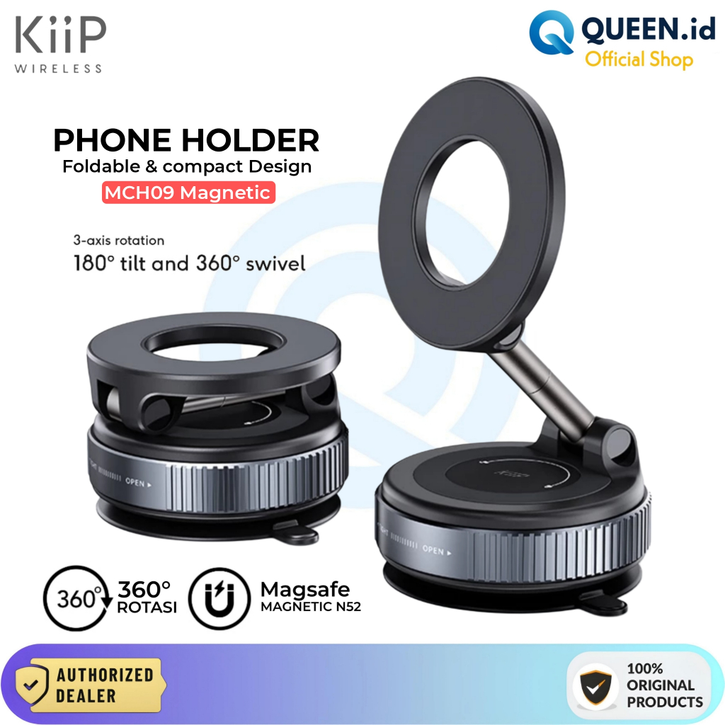KIIP MCH09 Magnetic Mount Holder Suction Phone Holder 360 Rotasi Car Home Mobil Dudukan Magnet Magsa