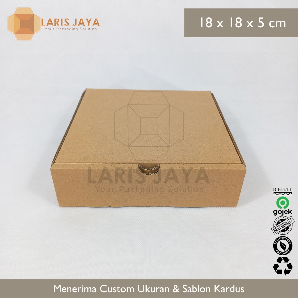 

Kardus 18 x 18 x 5 --Die Cut dan easy usage--