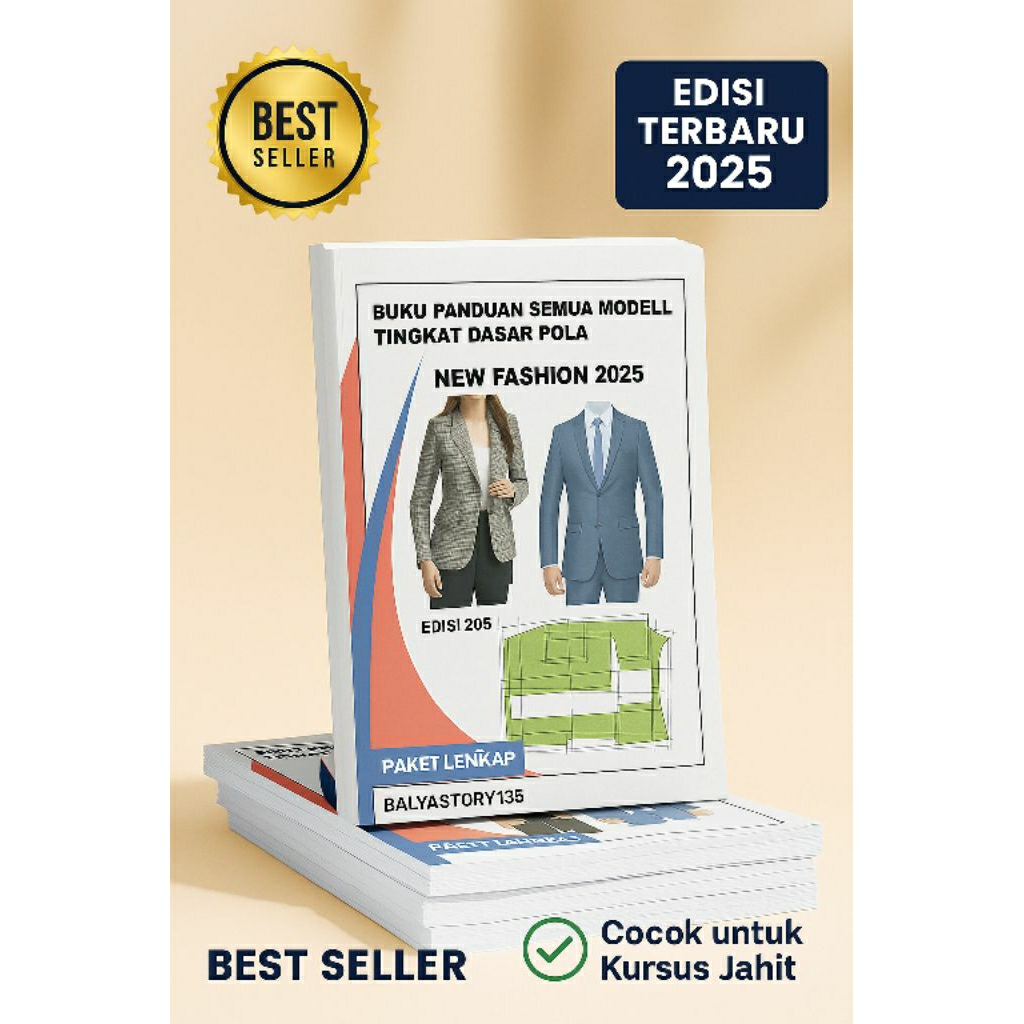 Buku Pola Jahit Lengkap – Kemeja, Gamis, Celana, tunik dll – Cocok untuk Pemula & UMKM dapat 2 bab b