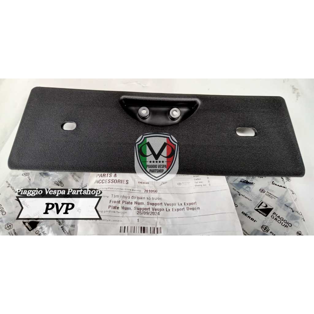 DUDUKAN PLAT NOMOR DEPAN VESPA LX / LXV / S125 IGET 2V 3V ( 781060 )