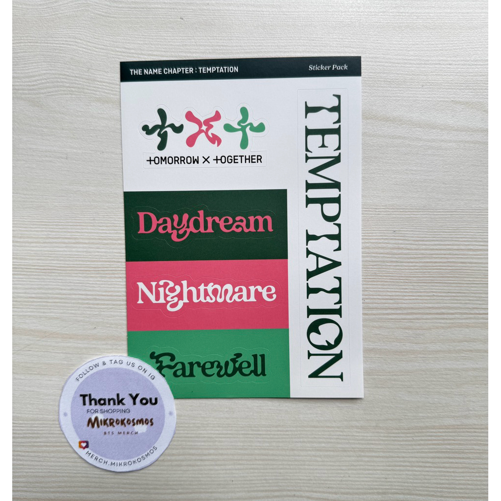 Stiker OFFICIAL ALBUM TXT - temptation