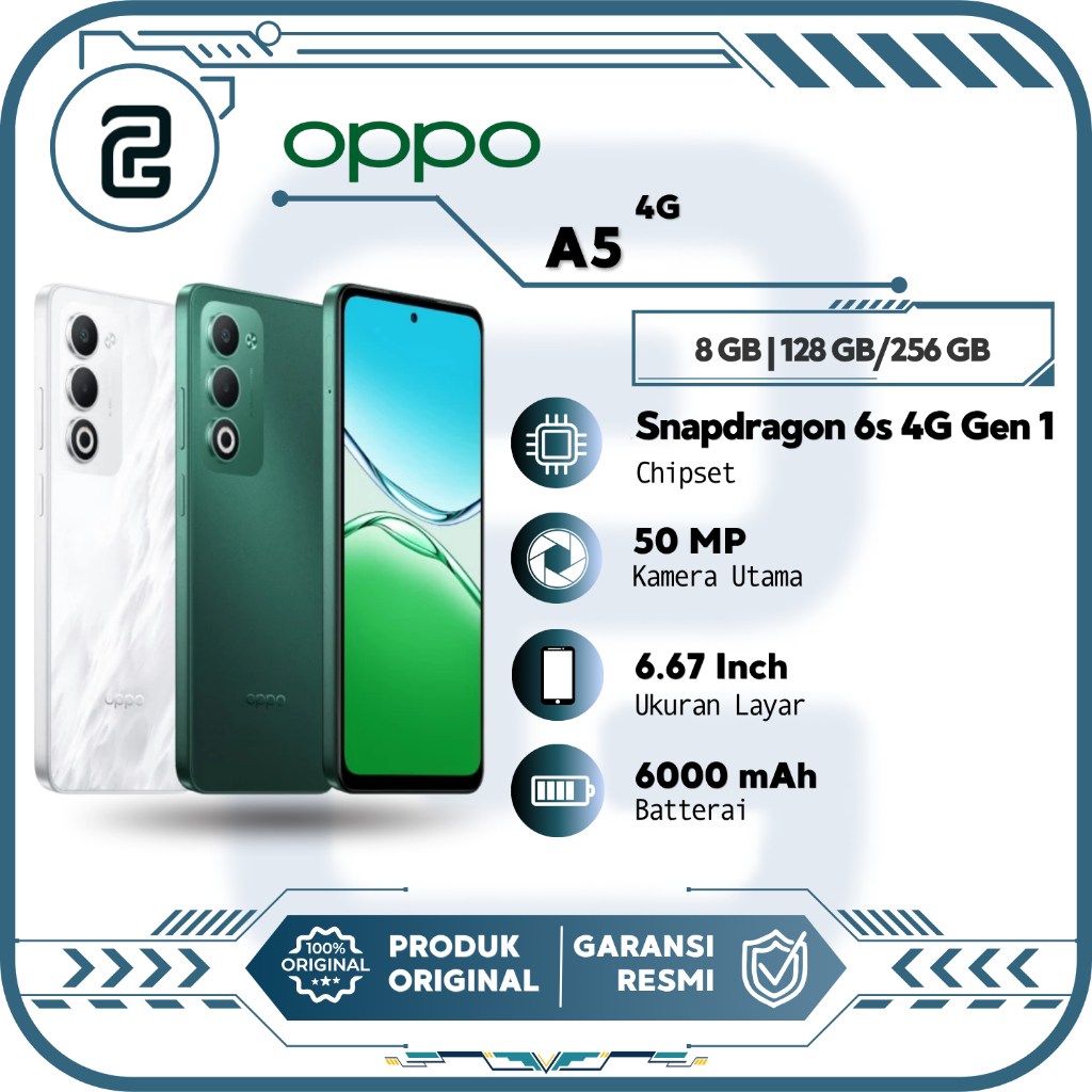 OPPO A5 8GB/128GB & 8GB/256GB IP65 6000mAh Tahan Banting Tahan Air HP Murah Android Garansi Resmi