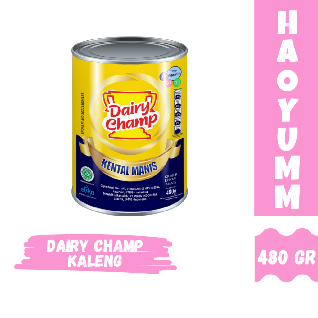 

[EXPIRED MEI 2026] Dairy Champ Krimer Kental Manis 480gr Kemasan Kaleng [HAOYUMM]