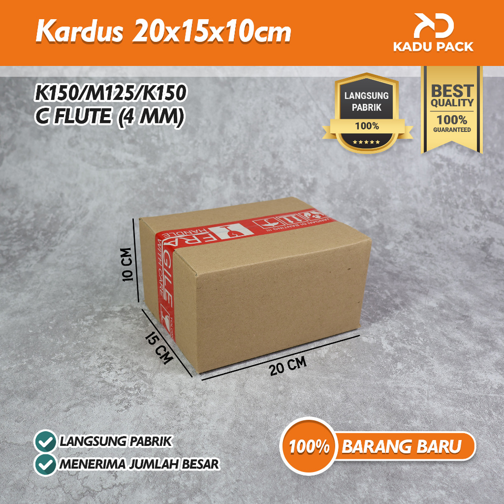 

(Isi 10 Pcs) Kardus Karton Box Packing Polos | 20x15x10 cm | Polos