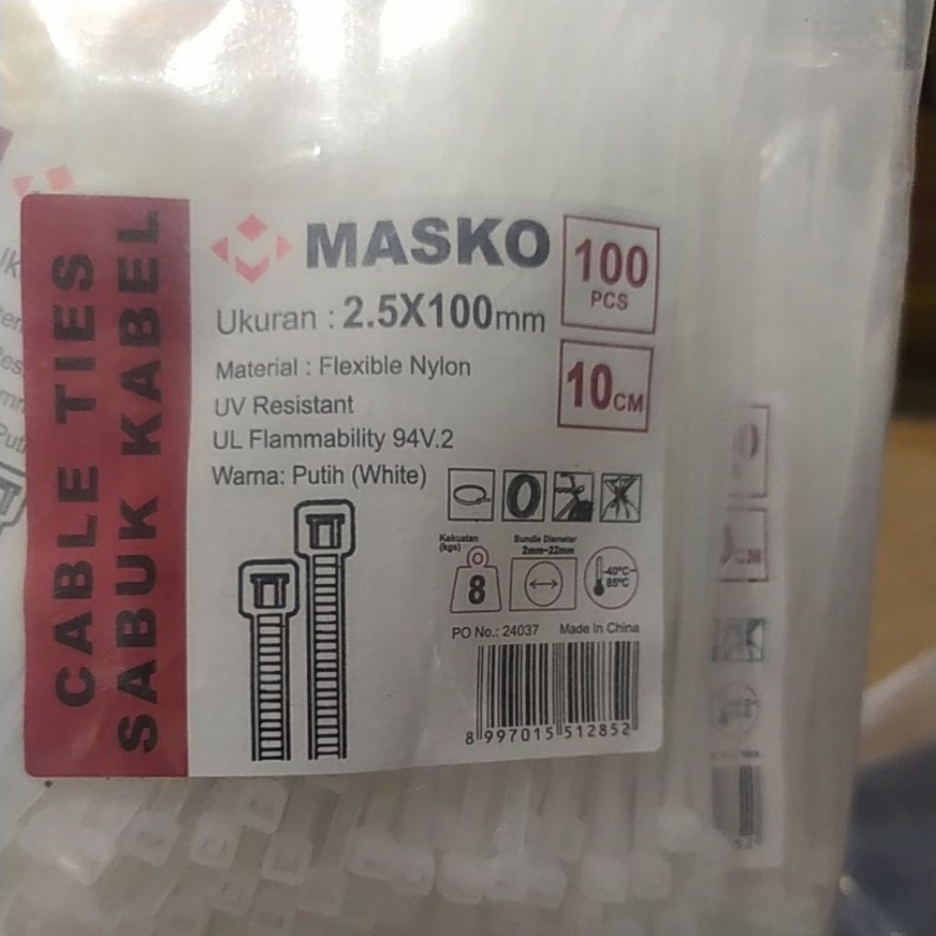 

kabel ties sabuk kabel masko 2,5x100mm 10 cm, 2,5x200mm 20cm