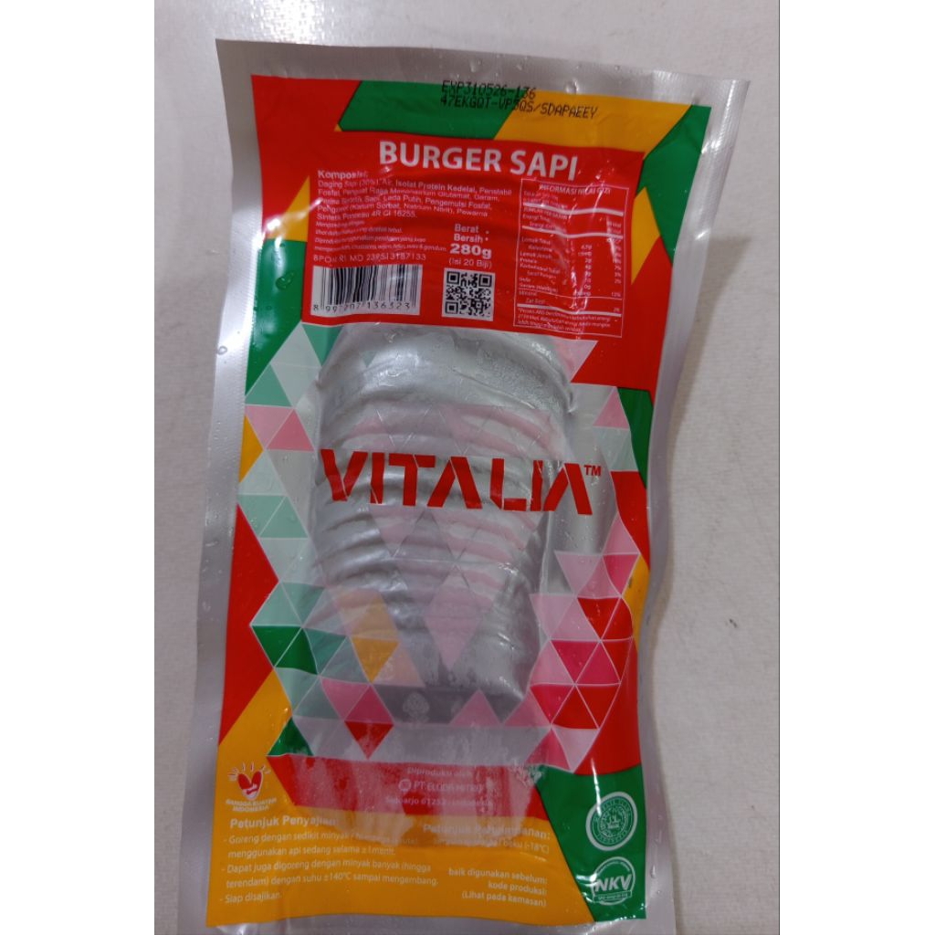 

VITALIA beef burger 280gram