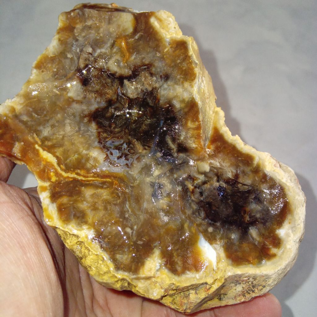 Original Batu Akik Kecubung Wulung Motif Kristal Asli Baturaja