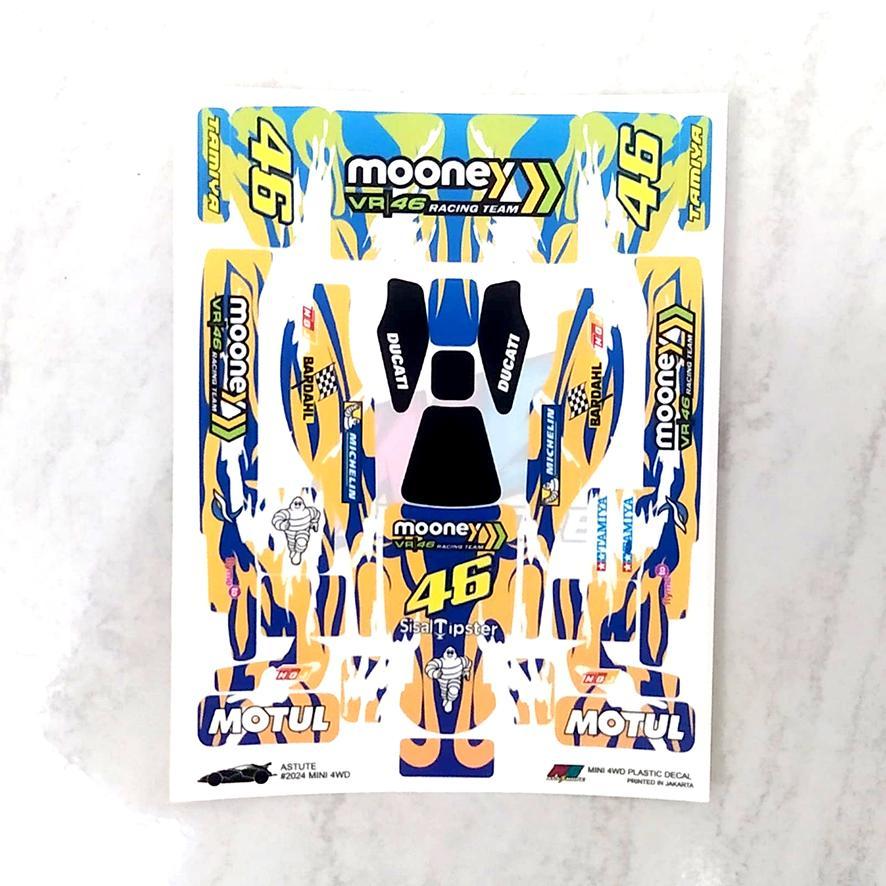Stiker Astute - Mooney VR46 - Body Biru - Vinnyl Lam. Glossy