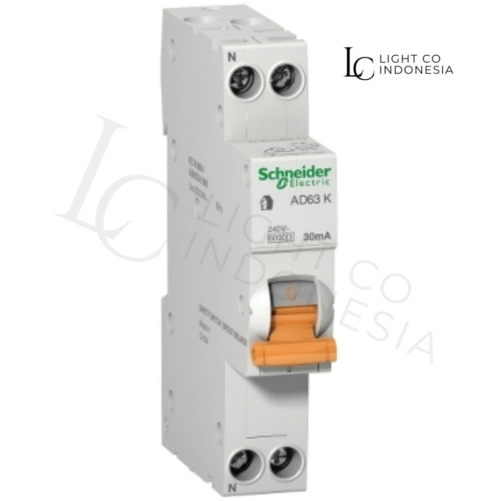 Schneider Rcbo slim 20a 1phase / ELCB 20a 1phase RCBO SCHNEIDER Slim Domae 1P+N (MCB+ELCB) 20A
