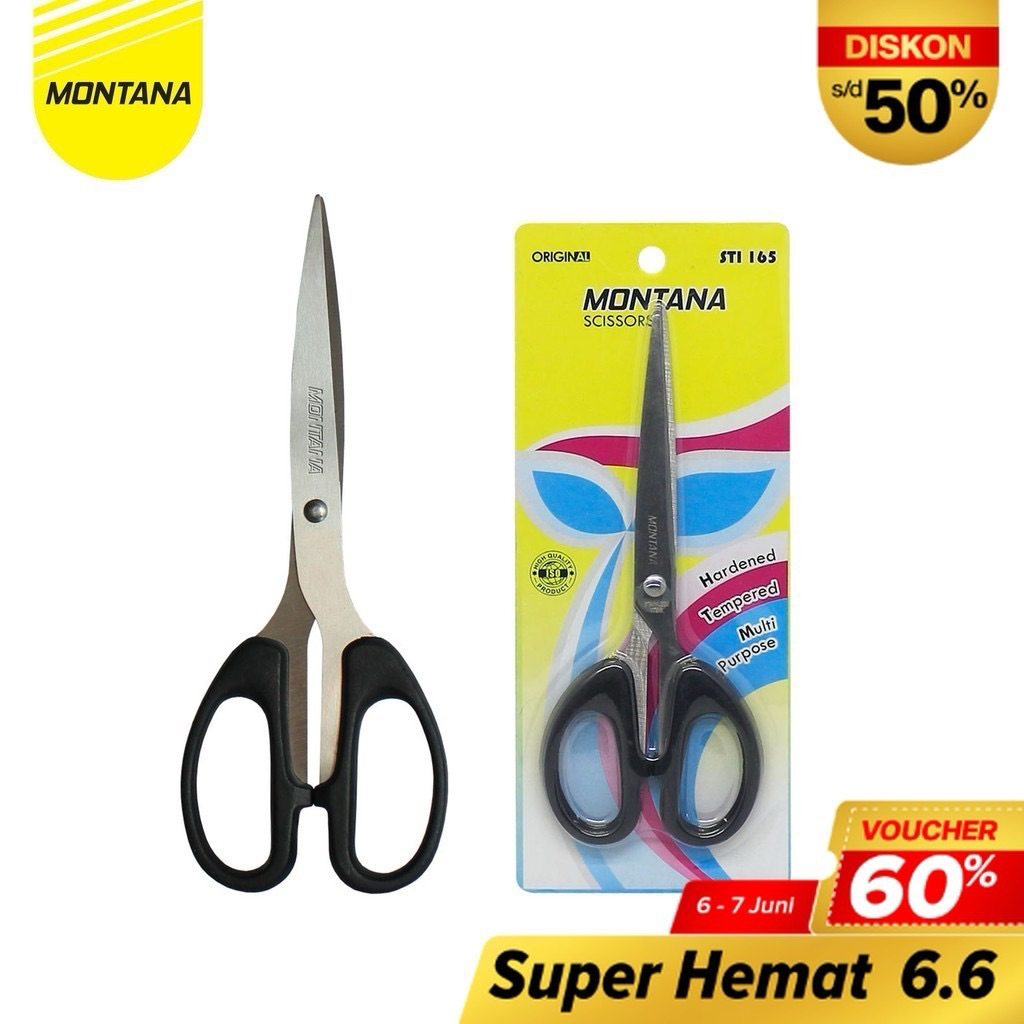 

JUMINTEN ! MONTANA Gunting Stainless Steel Multipurpose Kuat Tajam Anti Karat STI-165/Retail BISA COD