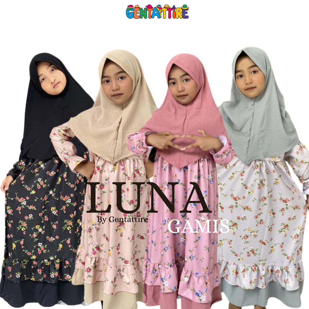 Gentattire - Gamis Busana Hijab Muslim Ngaji Jersey Anak Perempuan Remaja Tanggung Bahan Premium