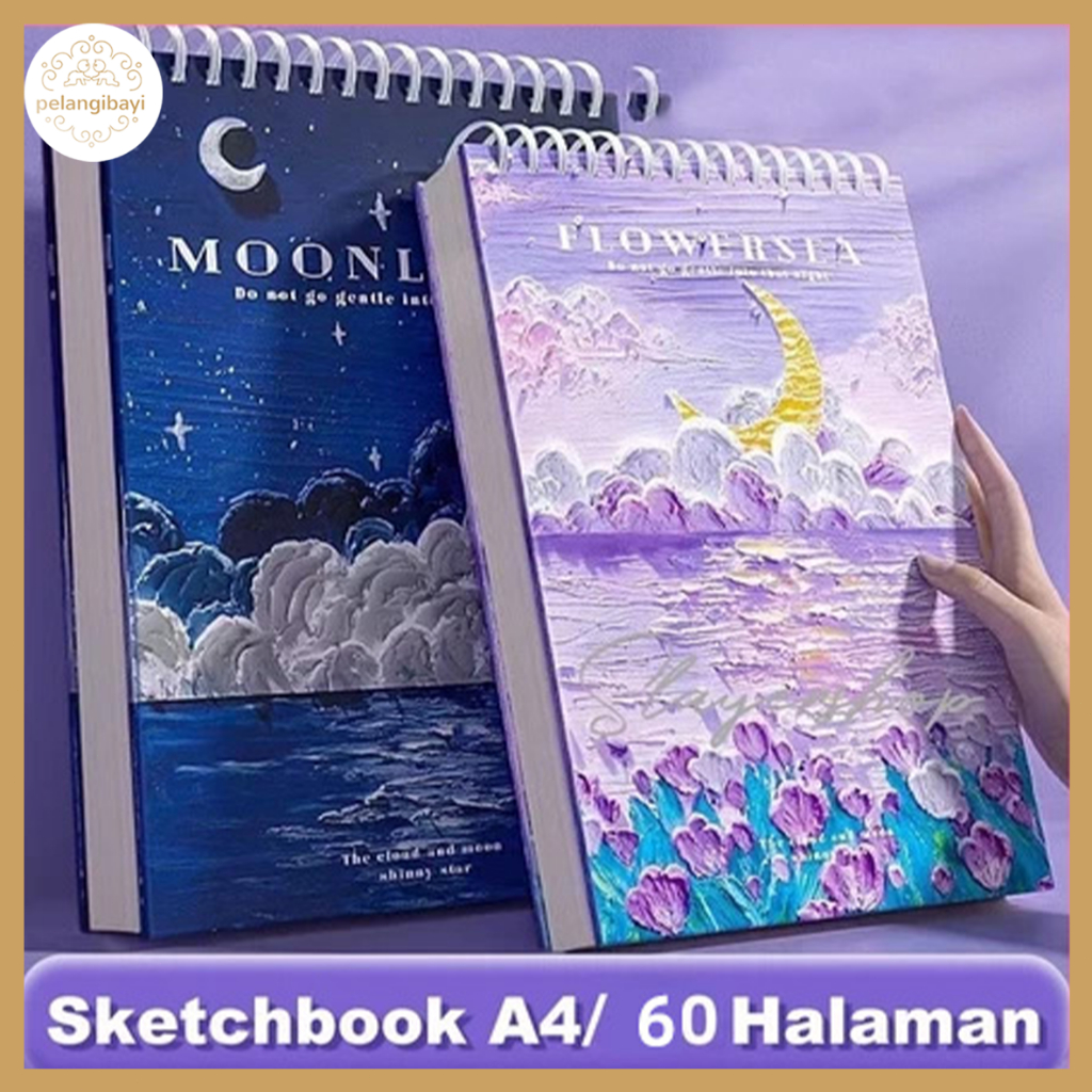 

Sketchbook 16K Aesthetic Buku Gambar Vertikal Jilid Spiral 60 Lebar/120 Halaman