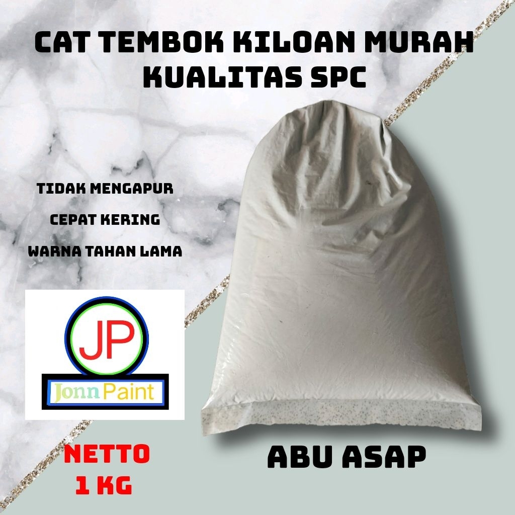 ( 1 KG ) Cat Tembok Kiloan murah kualitas SPC warna abu asap by JONNPAINT