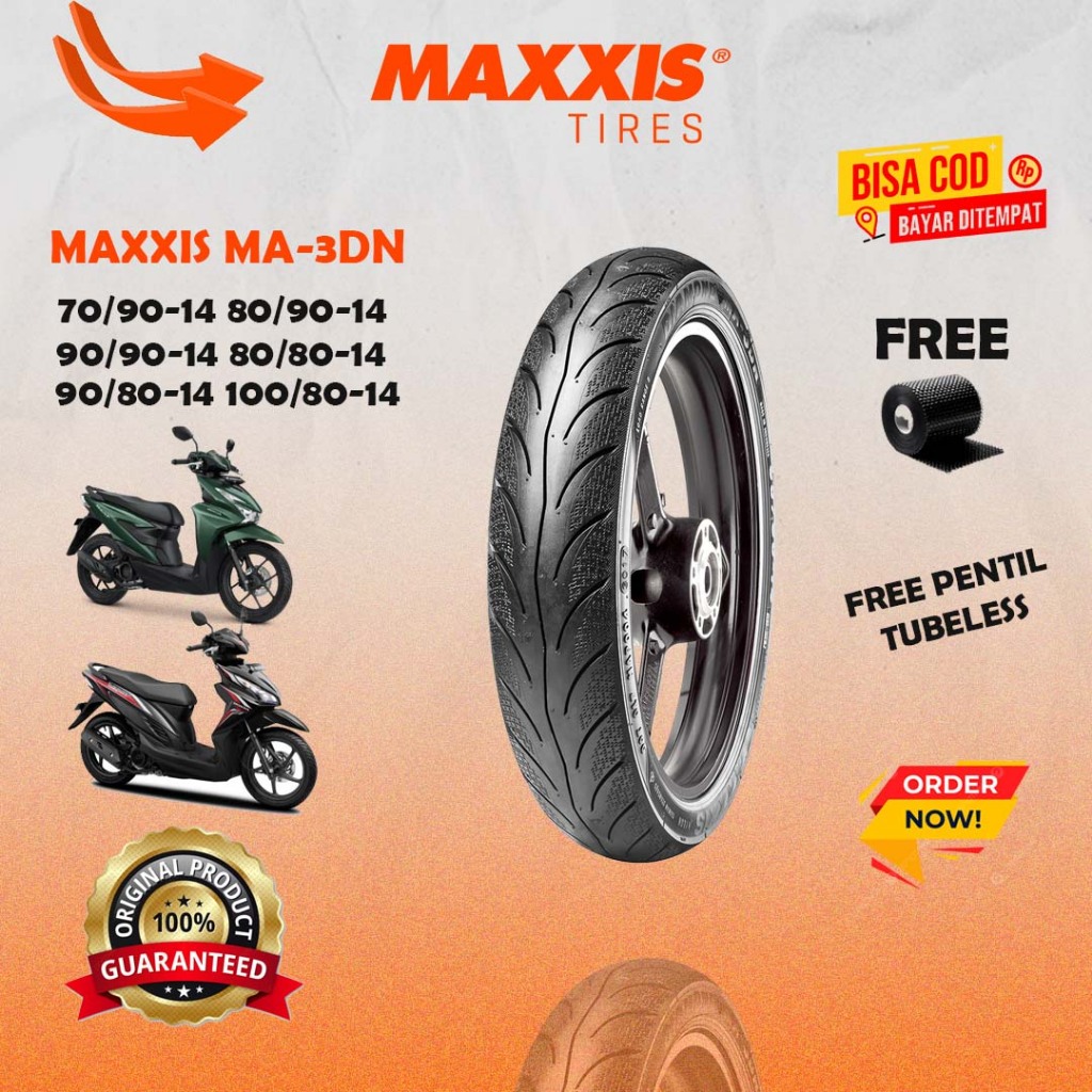(FREE PENTIL + WRAPING) BISA PAYLATER BAN MAXXIS DIAMOND MA-3DN TUBELESS / ( 70/90 - 80/90 - 90/90 -