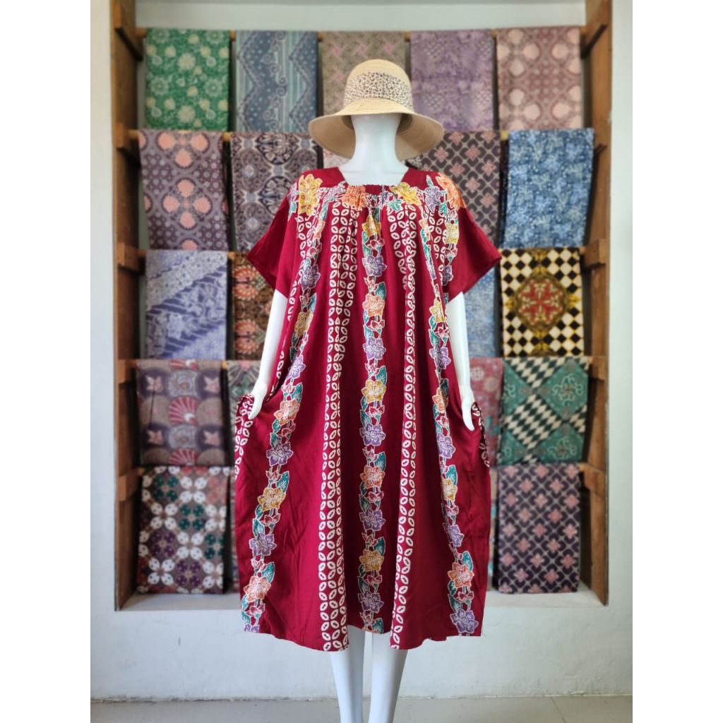 BAWUNG Daster Lowo Batik Colet Dada Karet Ld 140 Pb 117 Rayon Premium Jumbo Non Busui Adem Tebal Nya
