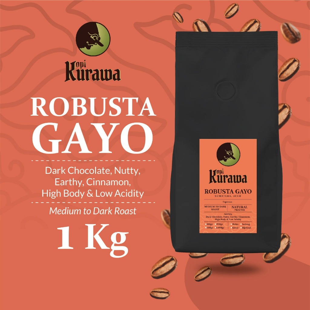 

Kopi Robusta Gayo Aceh 1Kg Sumatera Coffee Beans Espresso Biji Bubuk