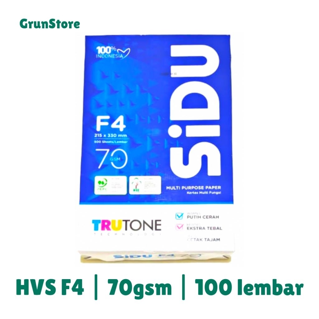 

Kertas hvs f4 70 gsm / kertas hvs SIDU 70 gsm / kertas hvs f4 100 lembar / hvs f4 100 150 dan 200 lembar