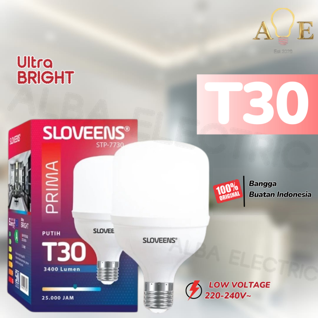 Lampu LED 30 watt Capsul SLOVEENS Cahaya Putih Lampu Jumbo Kapsul Cahaya Putih 30W Lampu Bohlam LED 