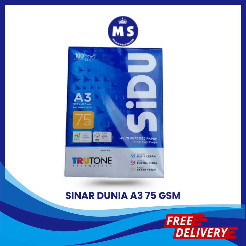 

KERTAS HVS SIDU SINAR DUNIA A3 75 GSM