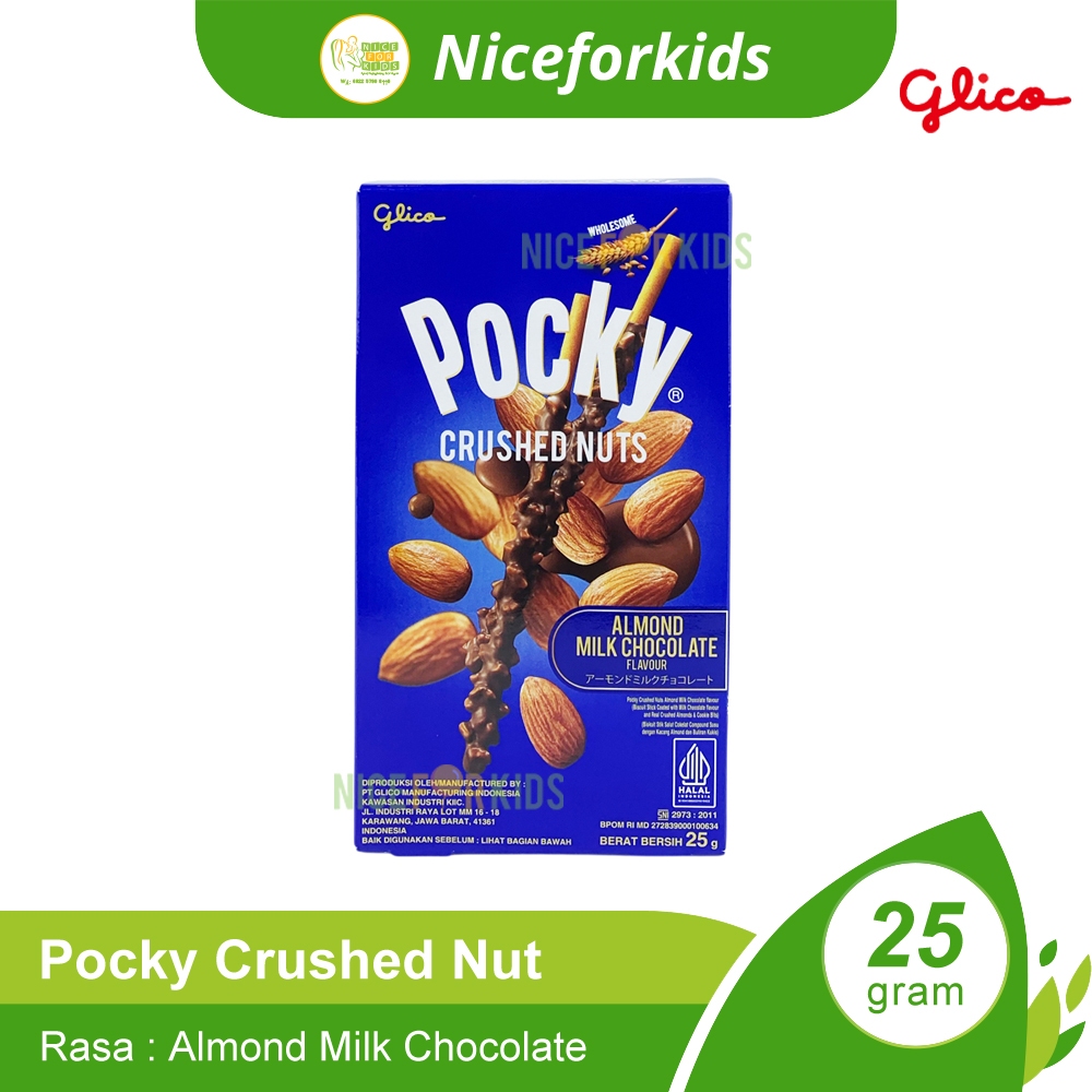 

Pocky Crushed Nuts 25gr / Biskuit Stick Bersalut Coklat Almond