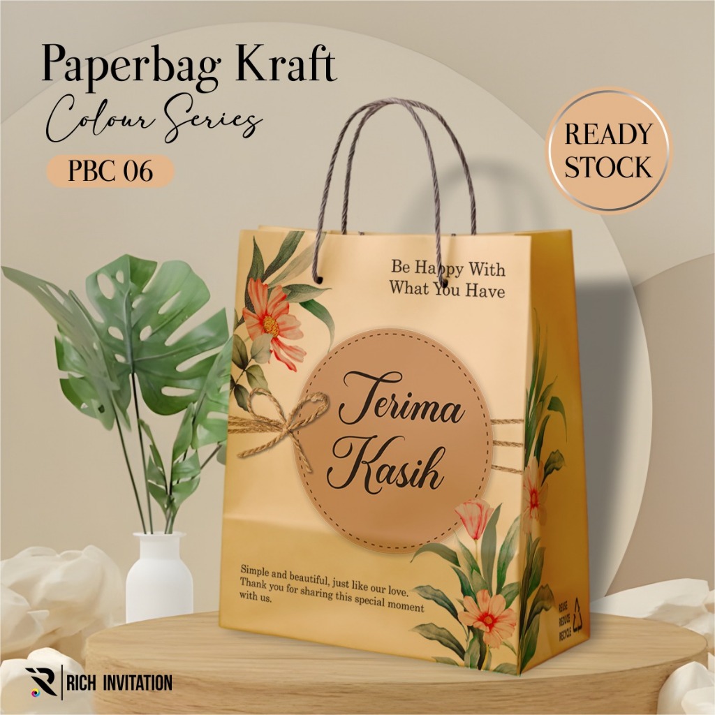 

[12PCS] PAPER BAG/PAPERBAG PBC 06 READY STOCK - TAS PERNIKAHAN & HAJATAN AESTHETIC 20 X 25 X 10 CM