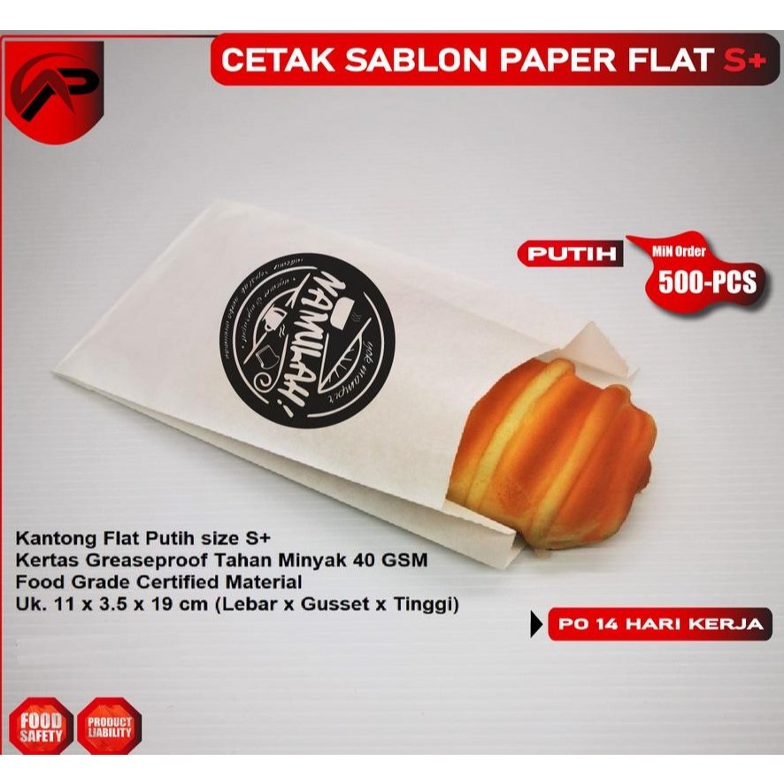

PAPERBAG FOOD SOS FLAT GREASEPROOF (S+) 11X4X19 + CUSTOM LOGO
