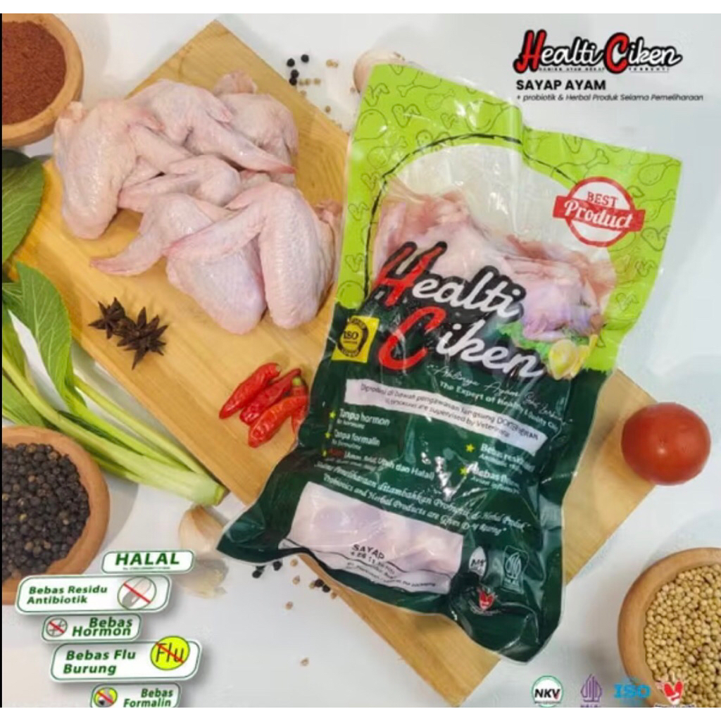 

HEALTI CIKEN Sayap Ayam Organik Probiotik 900-1000gr