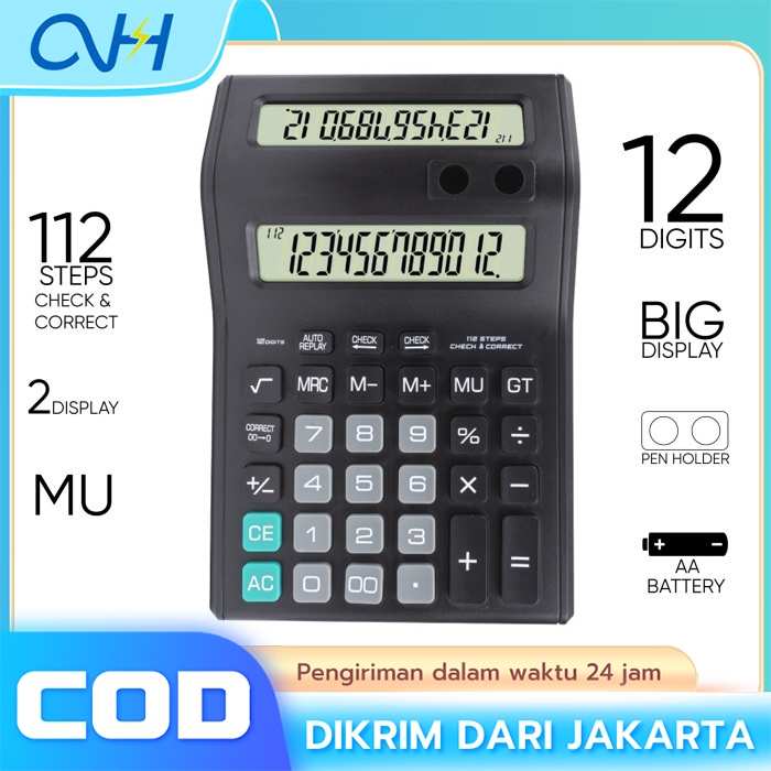 

Calculator Kalkulator 8585-120 12 Digits 2 Display 2 Pen Holder Original Harga Produk Baik