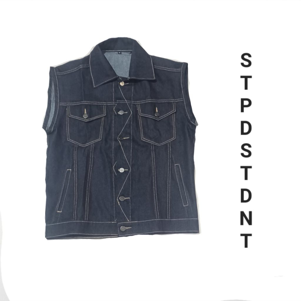 STUPIDSTUDENT | VEST DENIM BLUE BLACK