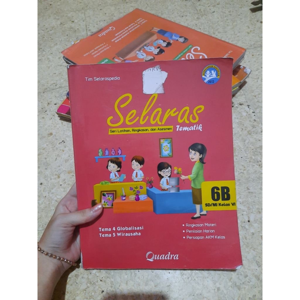 preloved buku SD kelas 6 tematik selaras 6B quadra