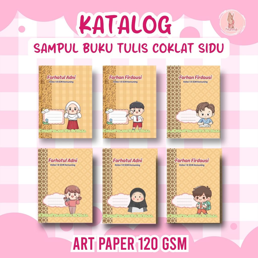 

Sampul Buku Tulis Custom Coklat karakter gemas | Custom Nama Sekolah Free Desain