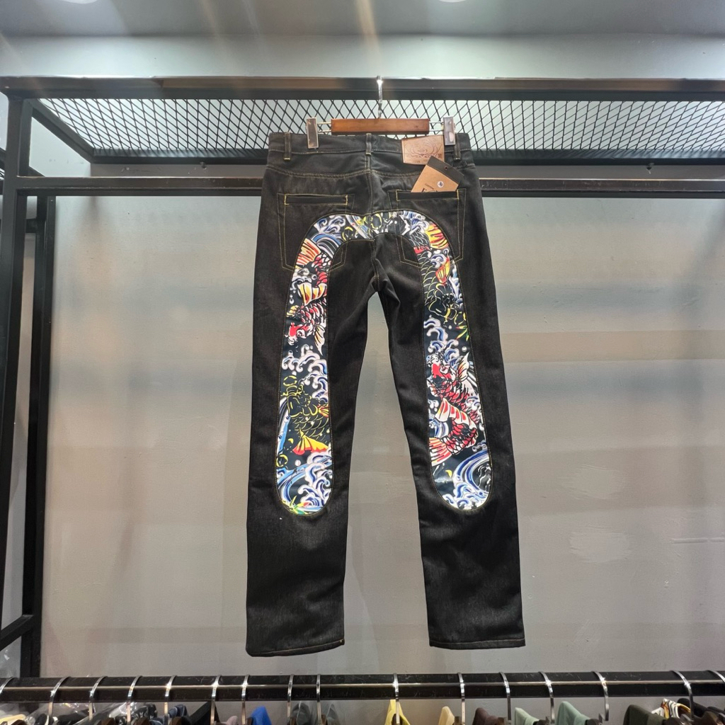 Celana Jeans Pria EVISU Dacck Koi Denim Jeans PM