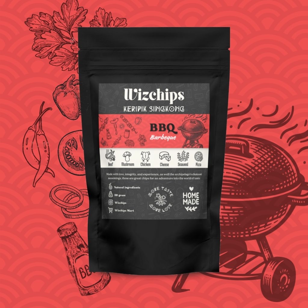 

WIZCHIPS Keripik Singkong Premium Rasa BBQ 110%