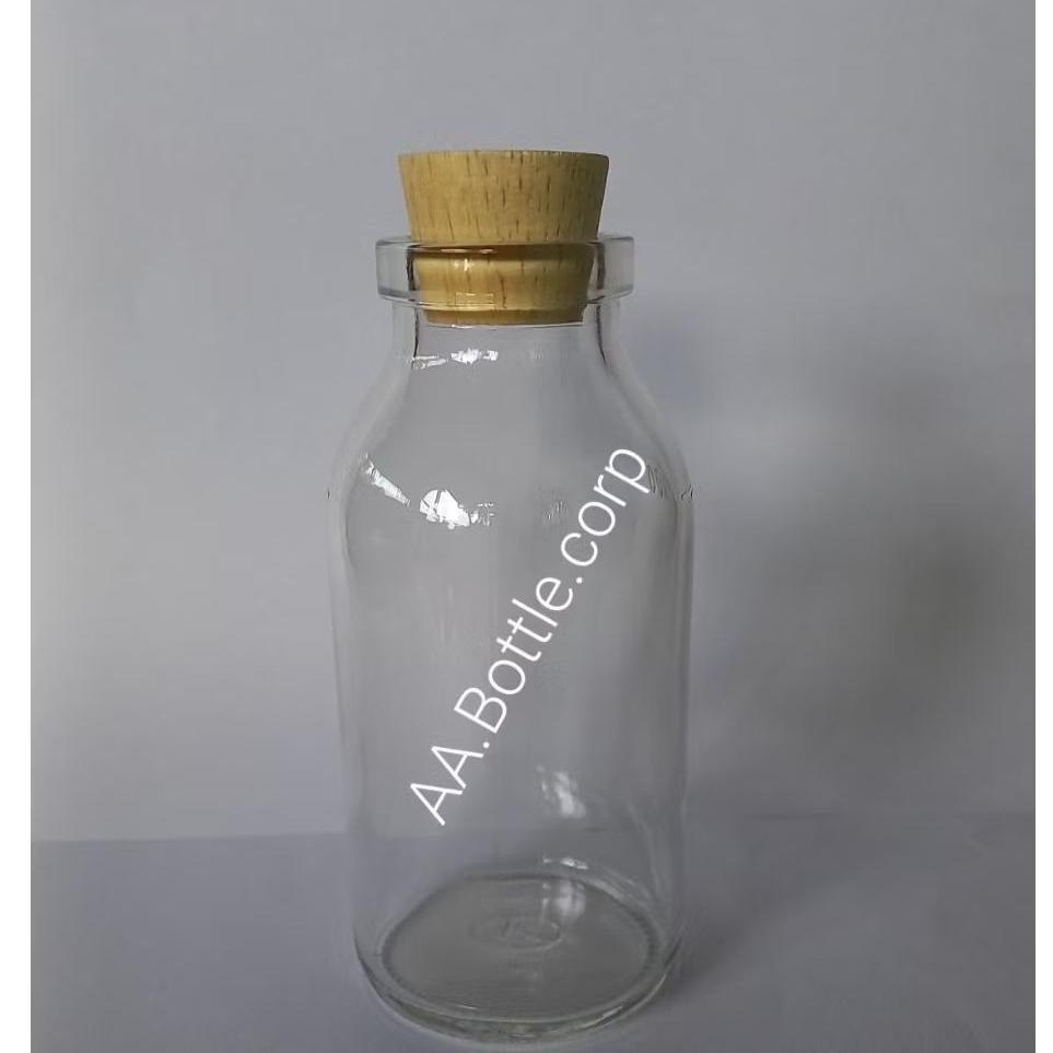 Botol kaca 100ML tutup kayu LUBANG BESAR 2,3CM