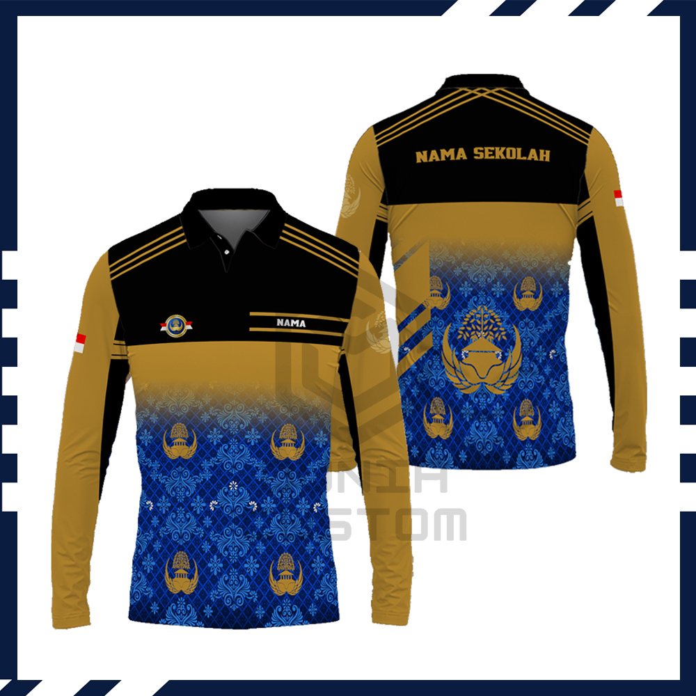 Baju Korpri Pria Batik Korpri Berkerah Seragam Batik Korpri Kaos Batik Korpri Lengan Panjang Batik P