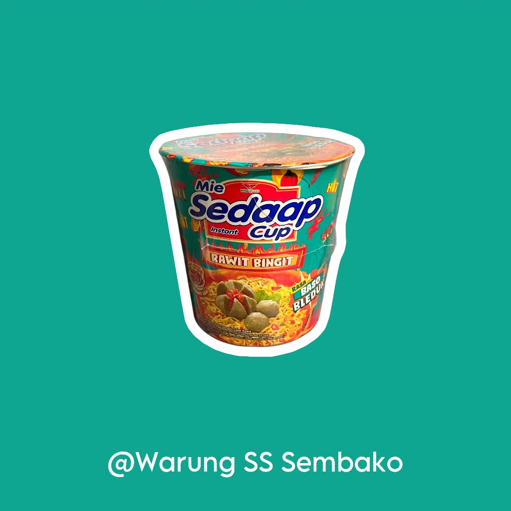 

Sedaap Mi Instan Cup Rawit Bingit Rasa Baso Bledug 1 pcs