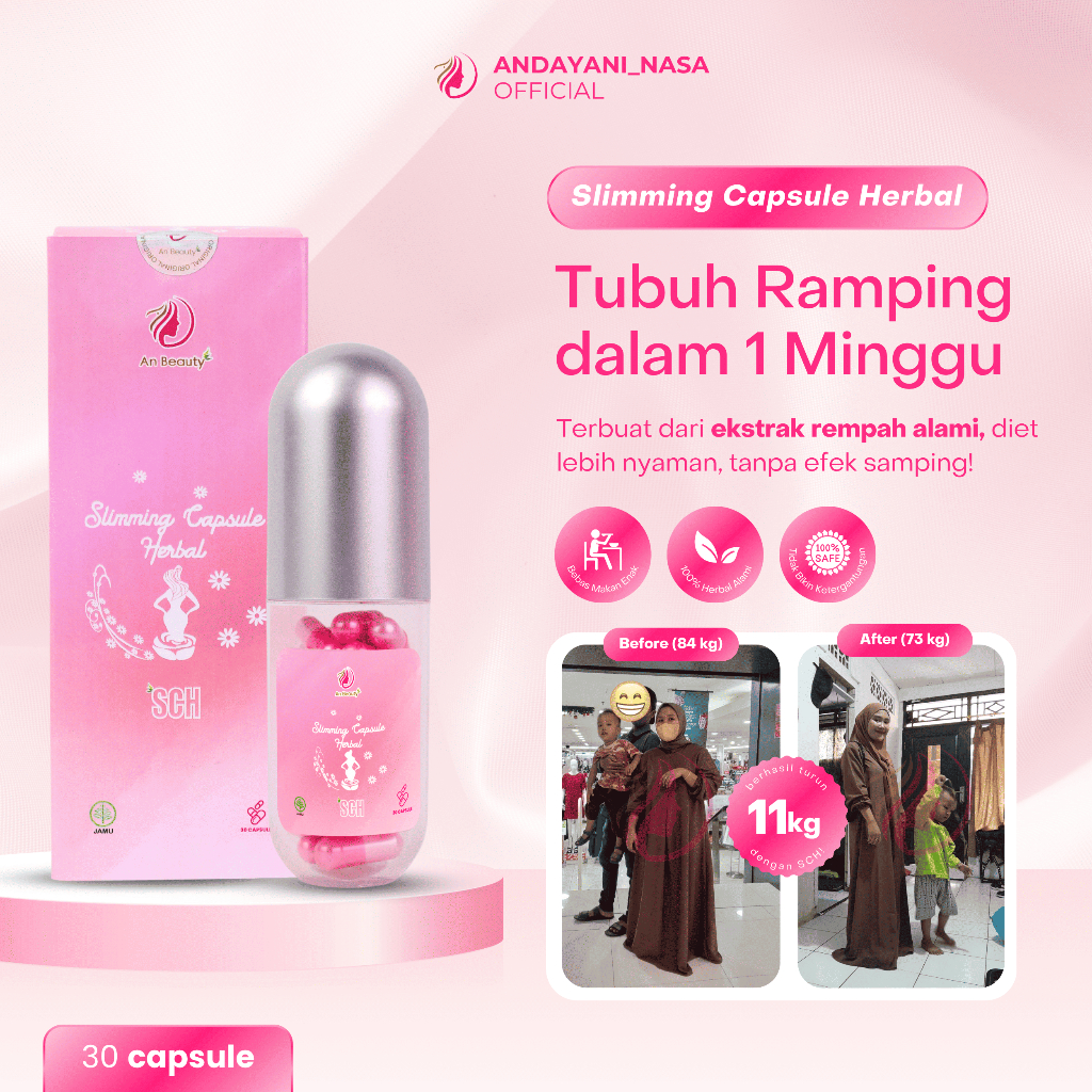 Slimming Capsule Herbal Pelangsing Ampuh SCH Pink