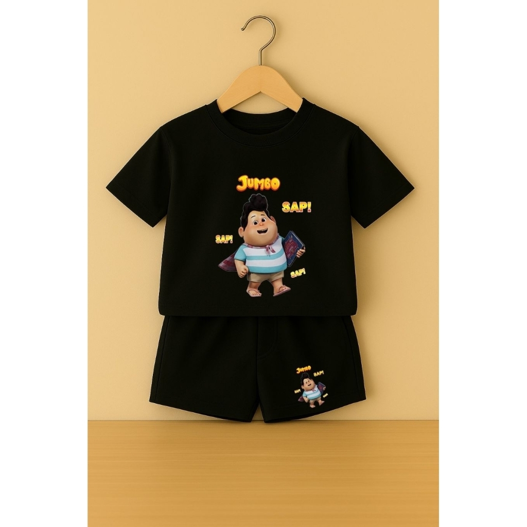 setelan kaos anak. laki laki & perempuan karakter jumbo sap sap sap buat 1-10 tahun