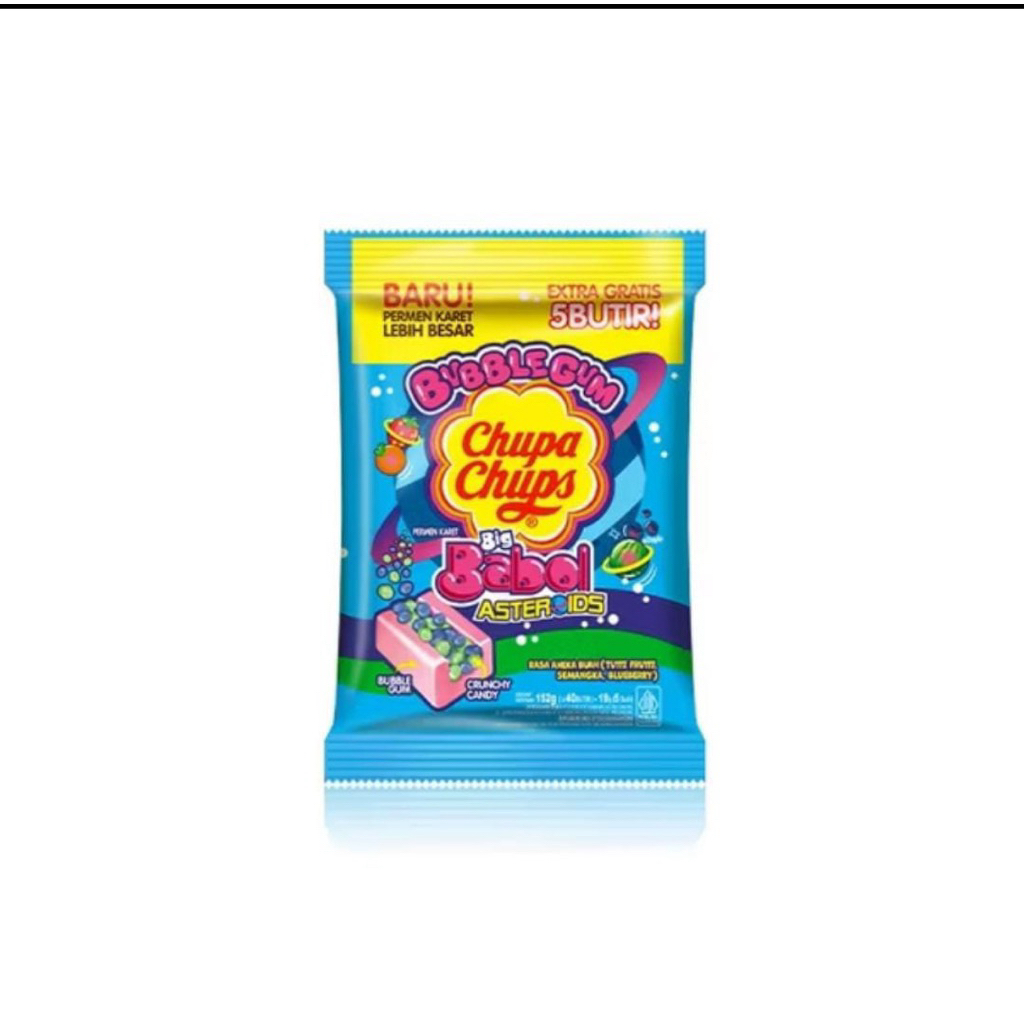 

Chupa Chups Big Babol Asteroids Crunchy Pack 152g- Permen Karet Rasa Buah (Tutti Semangka Bluberi)
