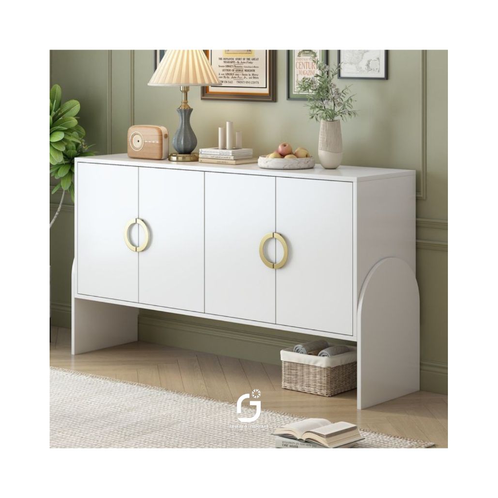 bufet minimalis warna putih