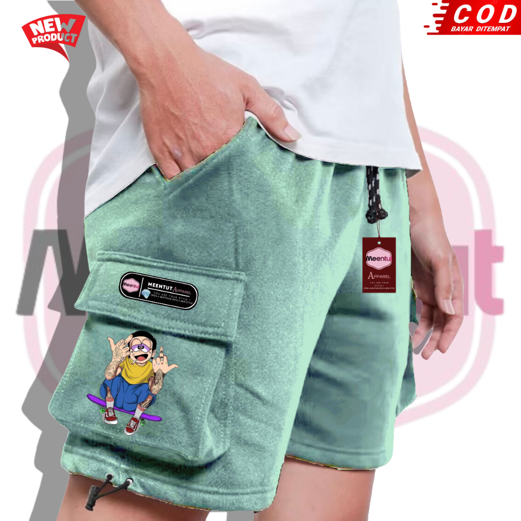 Celana Cargo Pendek Cocok Untuk Cowok/Cewek Celana Keren Dengan 2 Kantong atas dan 2 Kantong di Samp