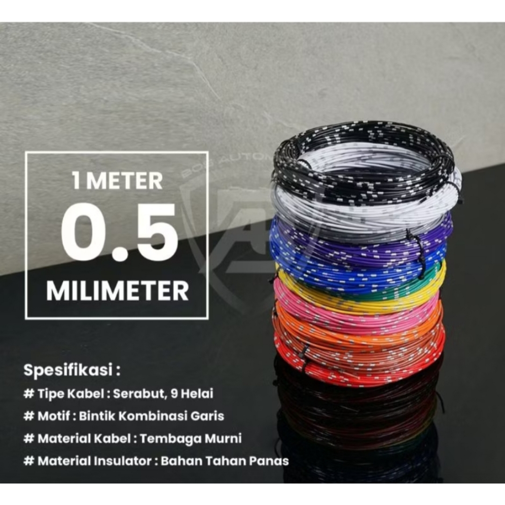 Kabel Bintik Serabut Tembaga Motor Mobil Otomotif Kabel Bintik 0,5mm