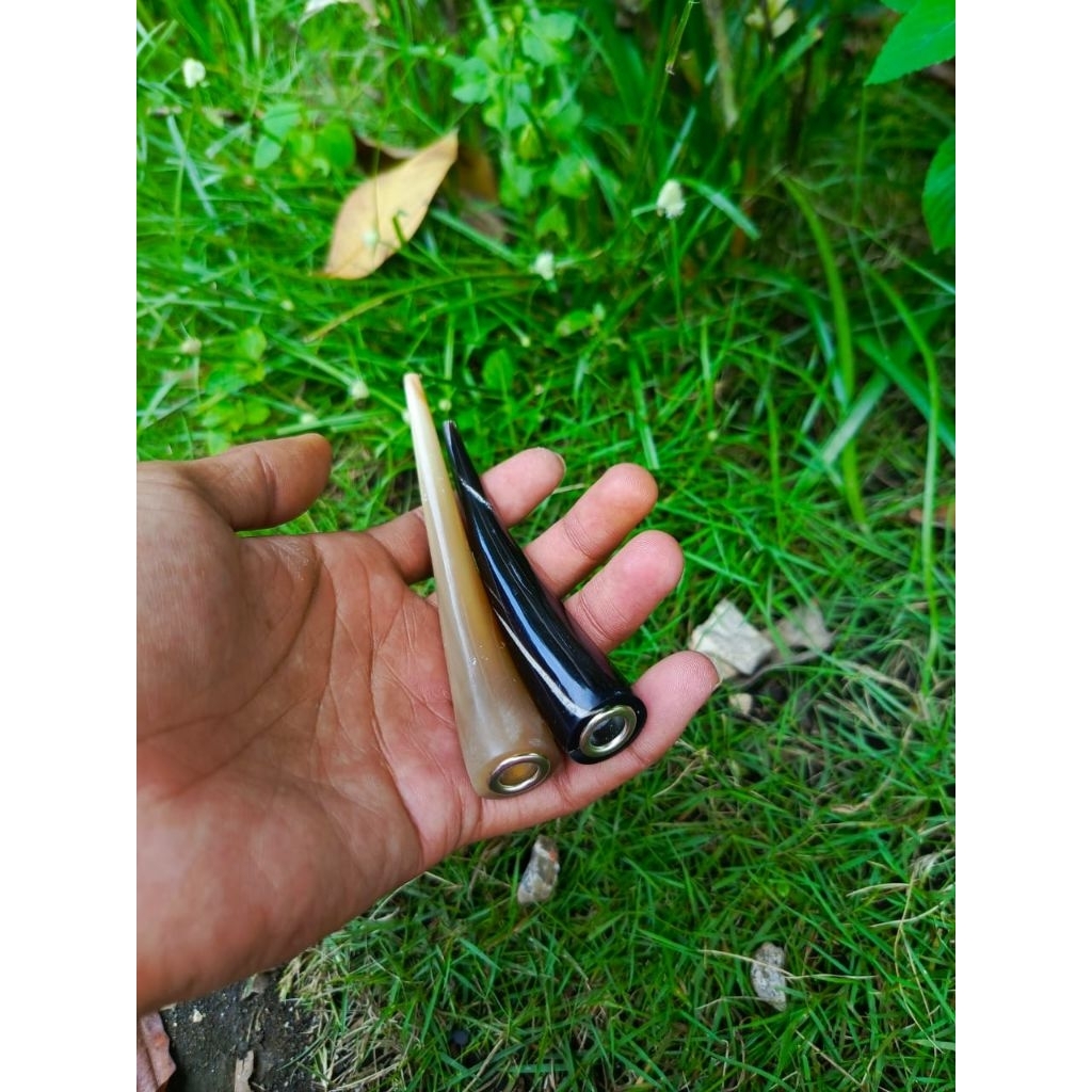 1set ONCE PIPA Tanduk kerbau asli warna hitam dan putih hisapan bulat dengan ukuran 9-10cm