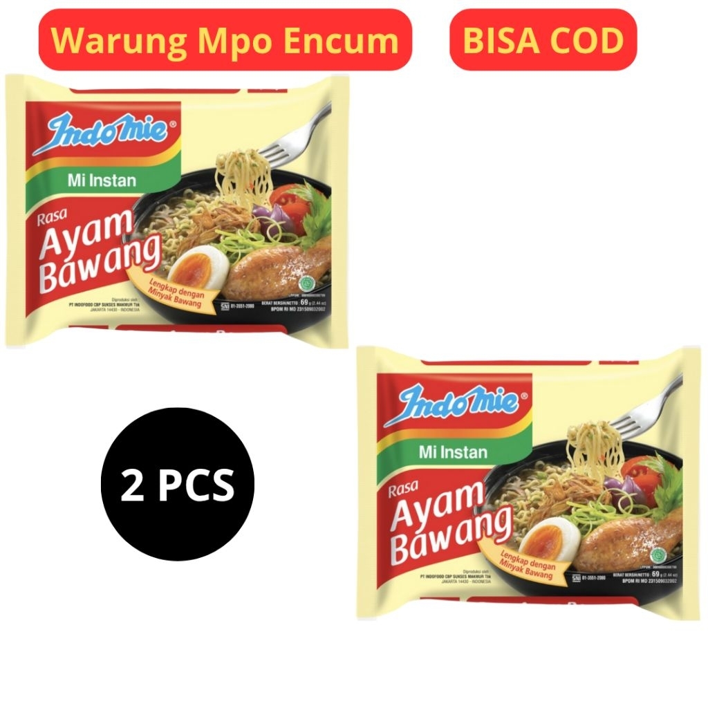 

2 Pcs Indomie Ayam Bawang / Mie Instan Rebus / Mie Instan Kuah 69 Gram