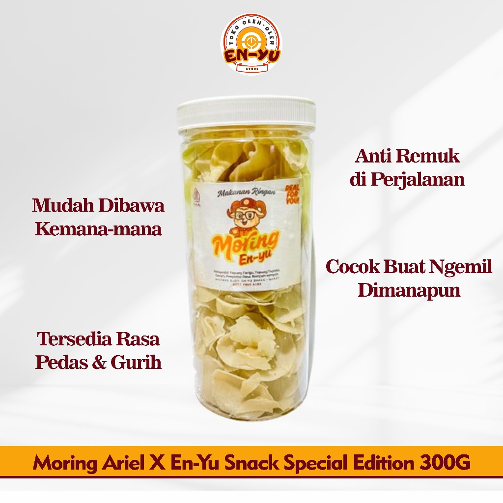 

KERIPIK MORING MOLRING ASLI / MORING ARIEL / KERIPIK PEDAS / KERIPIK GURIH TOPLES 300G
