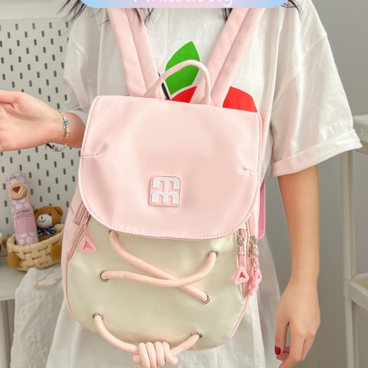 PinkbubblyTas Bahu Mini Gadis Imut Versi Korea Wanita Dari Ransel Mini Segar Ransel Mini Serbaguna P